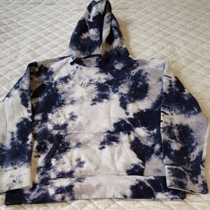 Hollister,Men's Navy and Cream Hoodie, Size S